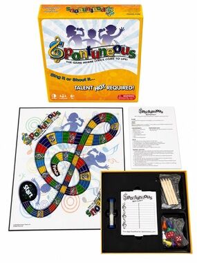 Spontuneous Music Party Board Game Yellow Box New Open Box